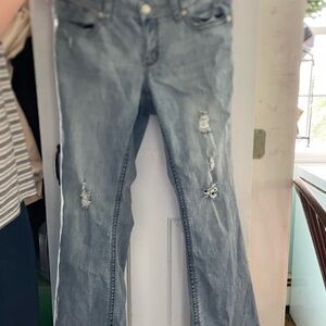Seven7 Low Rise Blue Flared Leg Jeans
